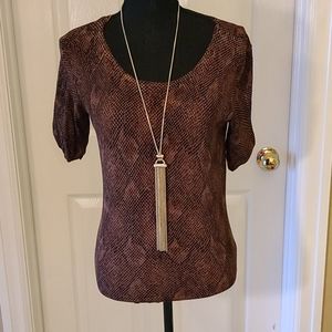 WHBM Brown/Black Snakeskin Print Sweatrr
